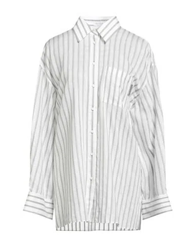 Brunello Cucinelli Woman Shirt White Size Xl Cotton, Silk