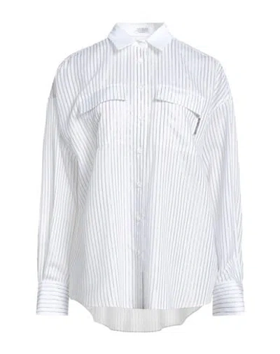 Brunello Cucinelli Woman Shirt White Size Xs Cotton, Silk, Polyamide, Metallic Polyester, Ecobrass