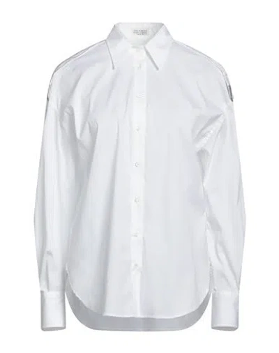 Brunello Cucinelli Woman Shirt White Size Xxl Cotton, Polyamide, Elastane