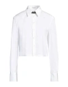 Brunello Cucinelli Woman Shirt White Size M Cotton, Polyamide, Elastane, Brass In White