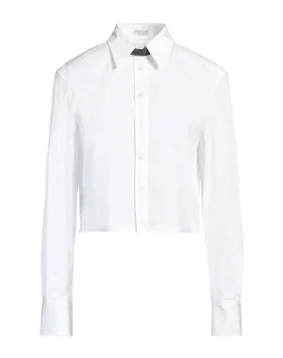 Brunello Cucinelli Woman Shirt White Size M Cotton, Polyamide, Elastane, Brass