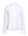 Brunello Cucinelli White Shirt With Pointed Collar And Monil Detail On The Collar In Cotton Blend Woman In White