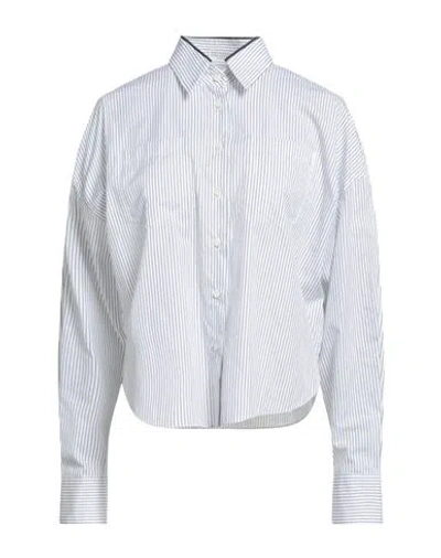 Brunello Cucinelli Woman Shirt White Size Xxl Cotton, Silk, Brass