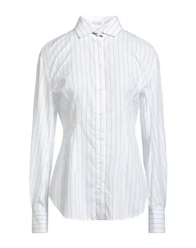 Brunello Cucinelli Woman Shirt White Size Xxl Cotton, Silk, Polyamide, Elastane, Ecobrass