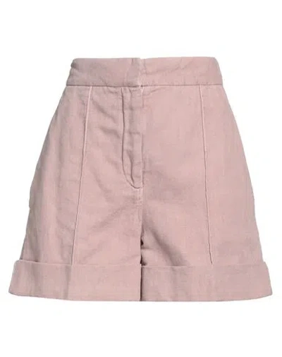 Brunello Cucinelli Woman Shorts & Bermuda Shorts Antique Rose Size 8 Cotton, Linen, Brass In Pink