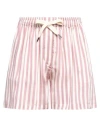 Brunello Cucinelli Striped Drawstring Mini Shorts In Pink