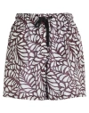Brunello Cucinelli Woman Shorts & Bermuda Shorts Chocolate Brown Size M Silk In Animal Print