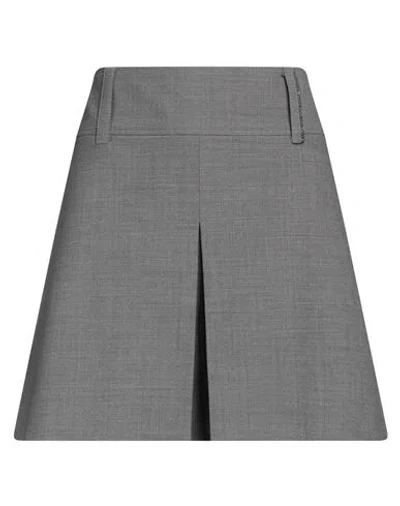 Brunello Cucinelli Woman Shorts & Bermuda Shorts Grey Size 2 Virgin Wool, Polyamide, Elastane, Brass
