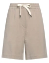 Brunello Cucinelli Woman Shorts & Bermuda Shorts Grey Size M Cotton, Elastane In Grey