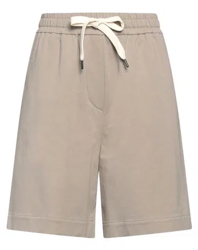 Brunello Cucinelli Woman Shorts & Bermuda Shorts Grey Size M Cotton, Elastane