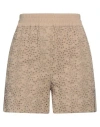 Brunello Cucinelli Woman Shorts & Bermuda Shorts Khaki Size 6 Cotton, Brass In Beige