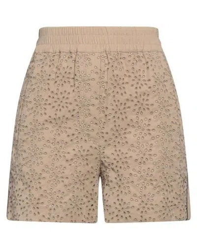Brunello Cucinelli Woman Shorts & Bermuda Shorts Khaki Size 6 Cotton, Brass In Beige