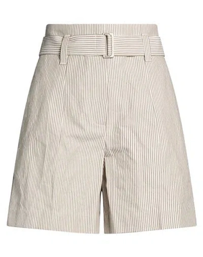 Brunello Cucinelli Woman Shorts & Bermuda Shorts Khaki Size 8 Cotton, Linen In Sand
