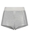 Brunello Cucinelli Woman Shorts & Bermuda Shorts Light Grey Size M Linen, Cotton, Metallic Fiber, Po In Grey