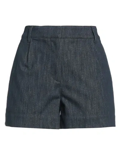Brunello Cucinelli Woman Shorts & Bermuda Shorts Midnight Blue Size 14 Cotton, Viscose, Polyamide, P