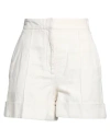 Brunello Cucinelli Woman Shorts & Bermuda Shorts Off White Size 8 Cotton, Linen, Brass