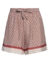 Brunello Cucinelli Printed Silk Shorts In Red