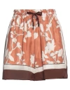 Brunello Cucinelli Floral-print Silk-faille Shorts In Red