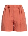 Brunello Cucinelli Woman Shorts & Bermuda Shorts Rust Size 8 Cotton In Red