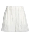 Brunello Cucinelli Woman Shorts & Bermuda Shorts White Size 10 Cotton