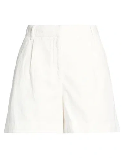 Brunello Cucinelli Woman Shorts & Bermuda Shorts White Size 12 Cotton, Linen