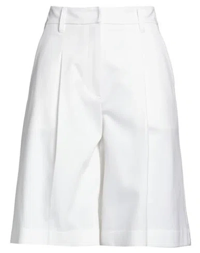 Brunello Cucinelli Woman Shorts & Bermuda Shorts White Size Xl Cotton, Polyamide, Elastane