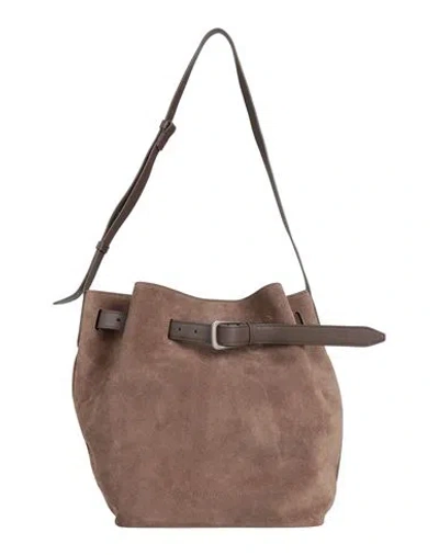 Brunello Cucinelli Woman Shoulder Bag Dark Brown Size - Leather