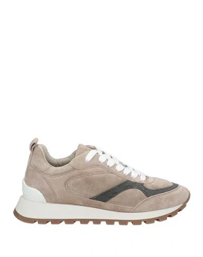 Brunello Cucinelli Leather Sneakers In Brown