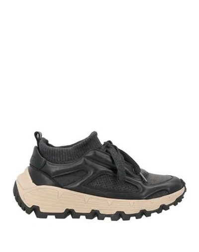 Brunello Cucinelli Woman Sneakers Black Size 11 Leather, Textile Fibers