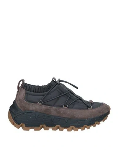 Brunello Cucinelli Woman Sneakers Dark Brown Size 7 Leather, Textile Fibers In Brown
