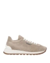 Brunello Cucinelli Woman Sneakers Dove Grey Size 5 Leather, Brass In Grey