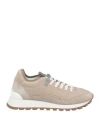 Brunello Cucinelli Embellished Suede-panelled Sneakers In Grey