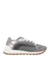 Brunello Cucinelli Wool Sneakers With Precious Stripe Design In Gray