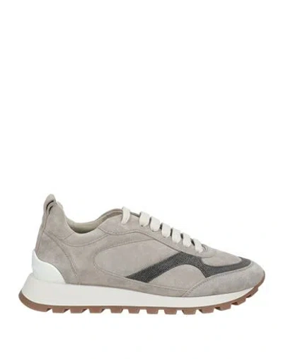 Brunello Cucinelli Leather Sneakers In Brown