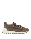 Brunello Cucinelli Woman Sneakers Taupe Size 8 Leather In Gray