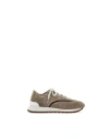 Brunello Cucinelli Wool Sneakers With Precious Stripe Design In White