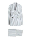 Brunello Cucinelli Woman Suit Light Grey Size 4 Acetate, Polyester In Blue