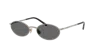 Brunello Cucinelli Womens Silver Bc2006st Oval-frame Titanium Sunglasses In Dark Grey