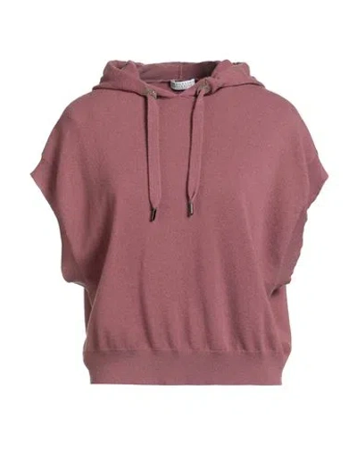 Brunello Cucinelli Woman Sweater Antique Rose Size M Virgin Wool, Cashmere, Silk, Brass, Ecobrass
