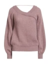 Brunello Cucinelli Woman Sweater Antique Rose Size Xl Mohair Wool, Alpaca Wool, Polyamide, Viscose,