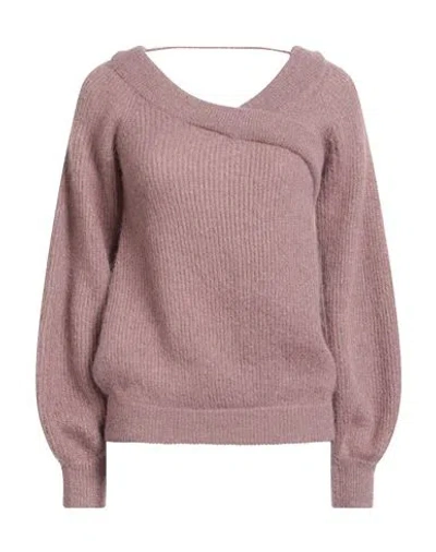 Brunello Cucinelli Woman Sweater Antique Rose Size Xl Mohair Wool, Alpaca Wool, Polyamide, Viscose,