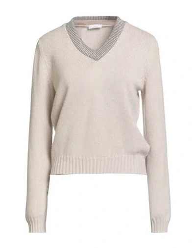 Brunello Cucinelli Woman Sweater Beige Size 3xl Cashmere, Cotton, Elastane, Ecobrass In Neutral