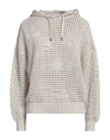 Brunello Cucinelli Woman Sweater Beige Size 3xl Cotton, Polyester In Beige