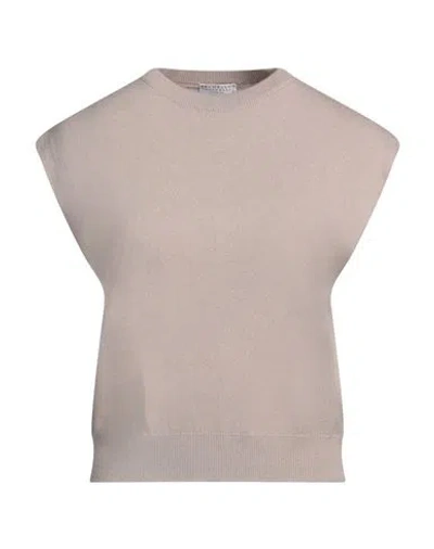 Brunello Cucinelli Woman Sweater Beige Size L Cashmere, Ecobrass