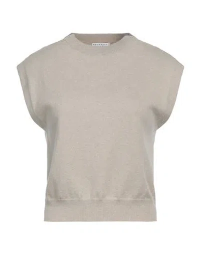Brunello Cucinelli Woman Sweater Beige Size L Cashmere, Ecobrass, Acetate, Silk In Brown