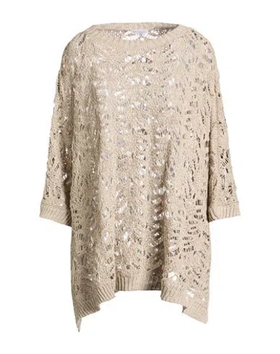 Brunello Cucinelli Woman Sweater Beige Size L Linen, Polyester, Silk In Neutral