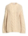 Brunello Cucinelli Woman Sweater Beige Size M Alpaca Wool, Polyamide, Wool In Neutral