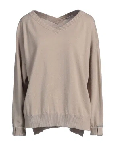 Brunello Cucinelli Woman Sweater Beige Size M Cashmere, Ecobrass