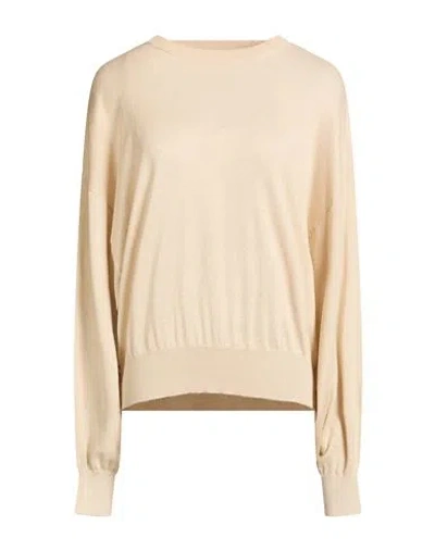 Brunello Cucinelli Woman Sweater Beige Size M Cashmere, Silk, Polyamide, Metallic Polyester In Neutral