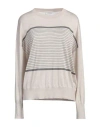 Brunello Cucinelli Woman Sweater Beige Size M Cashmere, Silk, Viscose, Polyester In Beige